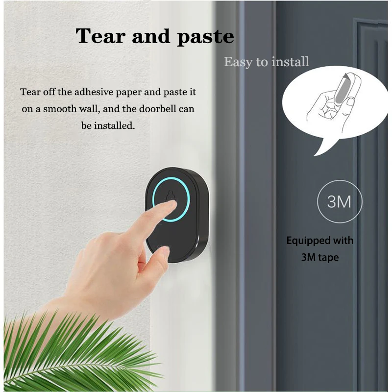 Wireless Smart Doorbell 58 Music Self-Powered Loud Chime Home Dingdong Inteligente Ringbell Control Elderly Pager Door Bell |