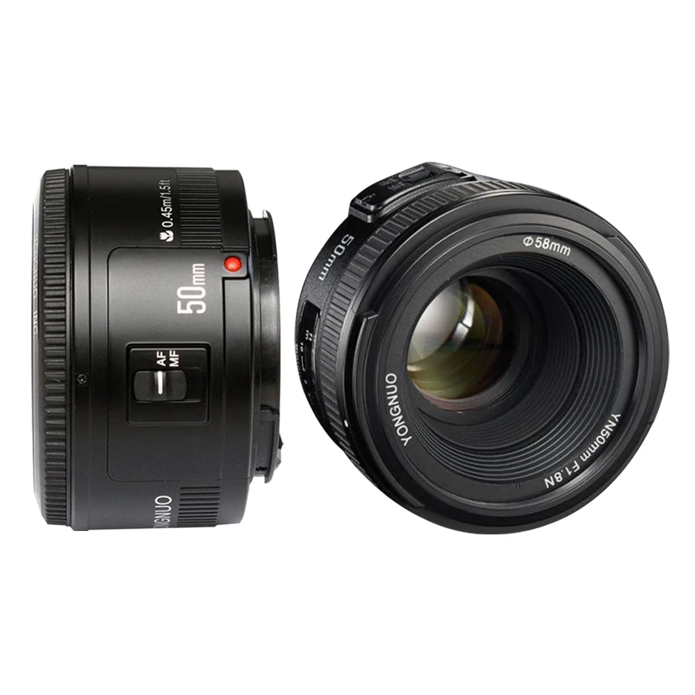 Объектив YONGNUO YN50mm YN50 F1.8 EF EOS 50 мм AF MF для камеры Canon Rebel T6 EOS 700D 750D 800D 5D Mark II IV 10D 1300D