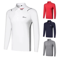 2021 mens golf t shirt spring autumn sport golf apparel long sleeve shirt dry fit breathable polo shirts for men