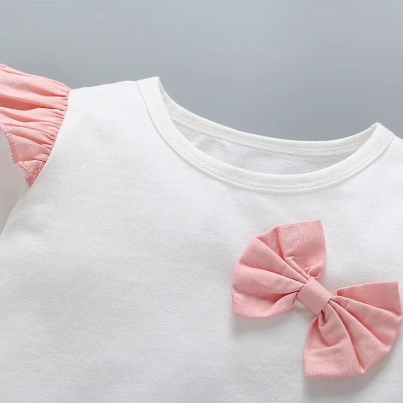 

0-24M Girls boutique outfits Baby girl Spring Autumn color matching long-sleeved romper+corset with headwear three-piece suit