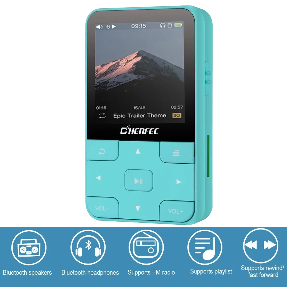 Мини клип Bluetooth MP3-плеер HIFI без потерь Музыкальный плеер с рекордером, fm-радио Поддержка TF карты+ повязка