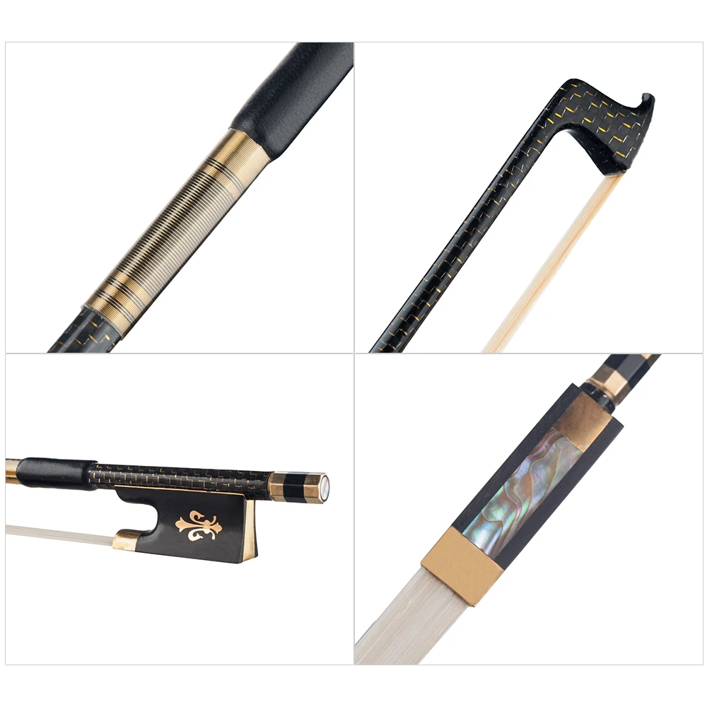 

Violin Bow Cabon Fiber 4/4 Violin Bow High Quality Bow Hairs Ebnoy End Light Weight Proper Balance Orchestral String Accessories