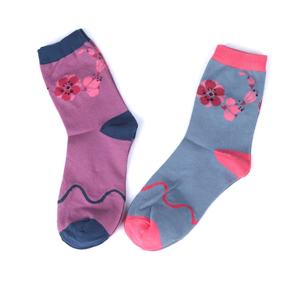 1 пара креативных женских Хлопковых Носков с цветком вишни красивые розовые