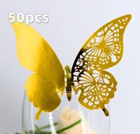 50pcs butterfly name place card wine glass cup paper card for wedding birthday decor valentines day table event party supplies