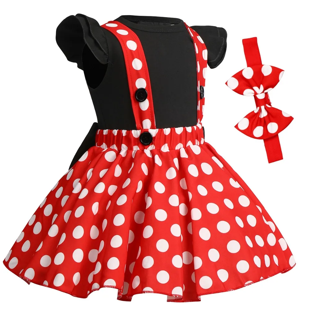 Girl Baby Birthday Clothes Cake Smash Outfit Polka Dot Outfit Cute Minnie Fancy Dress up Baby Girls Clothes Set Photography Prop