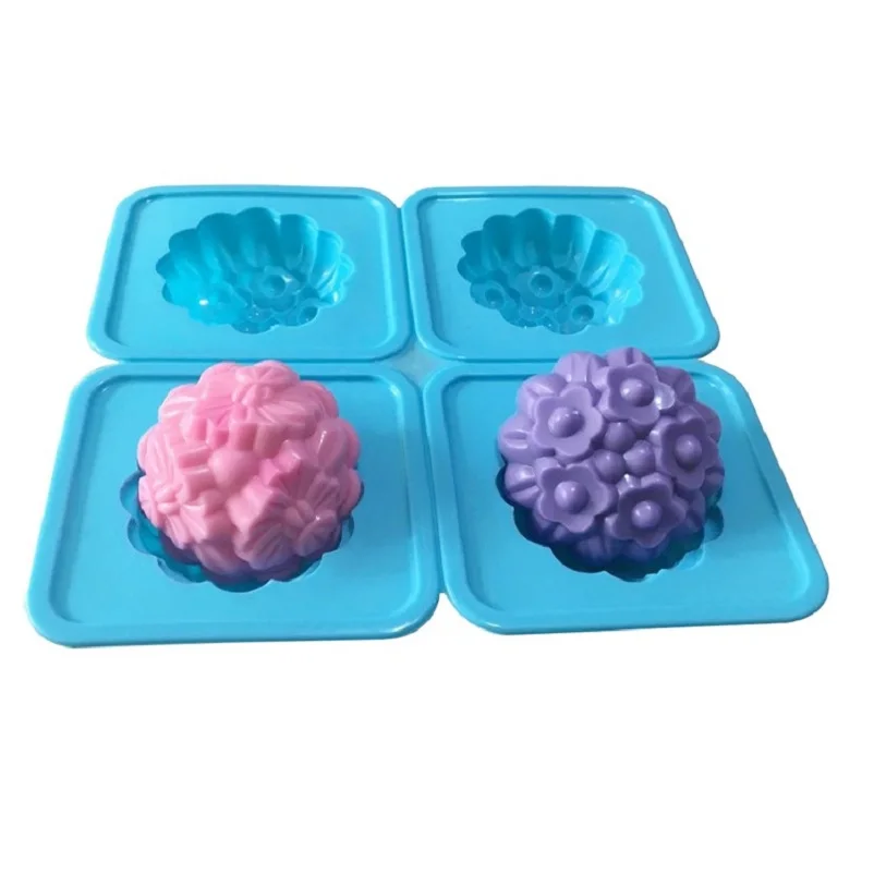 Силиконовая форма для мыла с 4 отверстиями выпечки тортов ручной работы шоколада