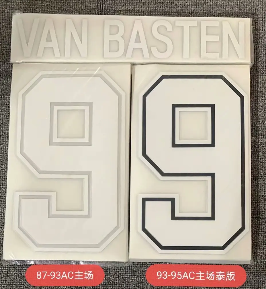 

Super A Retro1987-1993-1995 AC VAN BASTEN number font print, Hot stamping patches badges