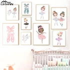 Картина на стену для балерины для маленьких девочек, постер на холсте с рисунком розовой обуви, украшение для дома, детской спальни