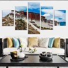 Картина в рамке для домашнего декора, печать на холсте, настенная живопись, тибетский дворец, постер, 5 шт.