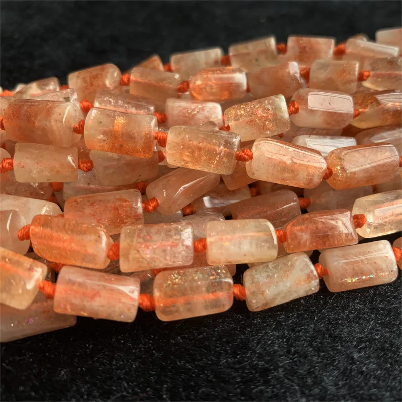 

high quality natural genuine orange gold oligoclase sanidine sunstone nugget free form smooth beads 06336