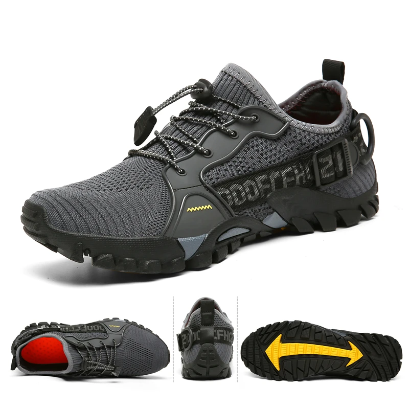 

2021 Mesh Breathable Hiking Shoes Size 36-47 Mens Sneakers Outdoor Trail Trekking Mountain Climbing Sports Shoes For Male Summer