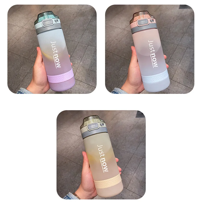 Sports Bottle with Soft Sucker 600ml Cute Scale Water Flip Top Lid Lock Gradient Color for Outdoor Travel MOUN777 | Дом и сад