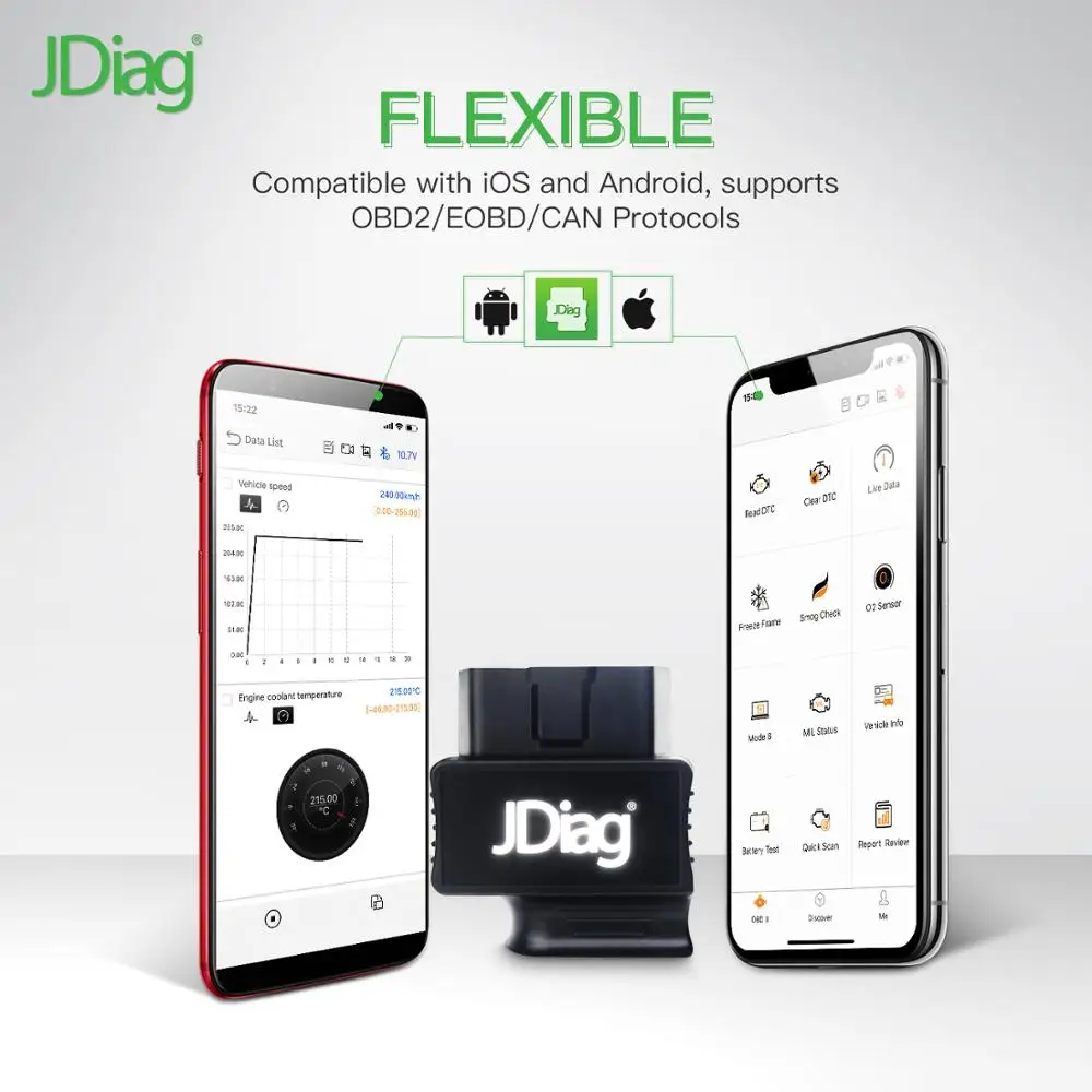 JDiag M2 bluedriver OBDII Code Reader Automotive Diagnostic Scanner OBD2 Bluetooth Faslink PK Blue Driver OBDLink Bluedriver | Автомобили