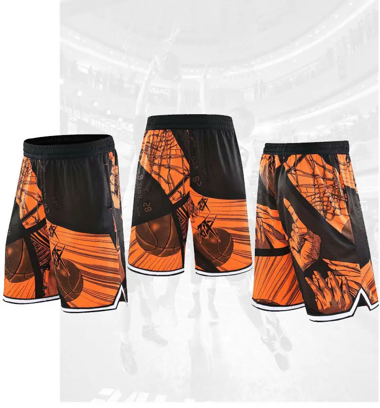 Персонализированные 3D мужские шорты для баскетбола быстросохнущие бега фитнеса