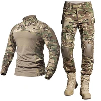 camouflage hunting fishing outdoor military uniform tactical combat shirt army clothing tops airsoft multicam shirts pants knee