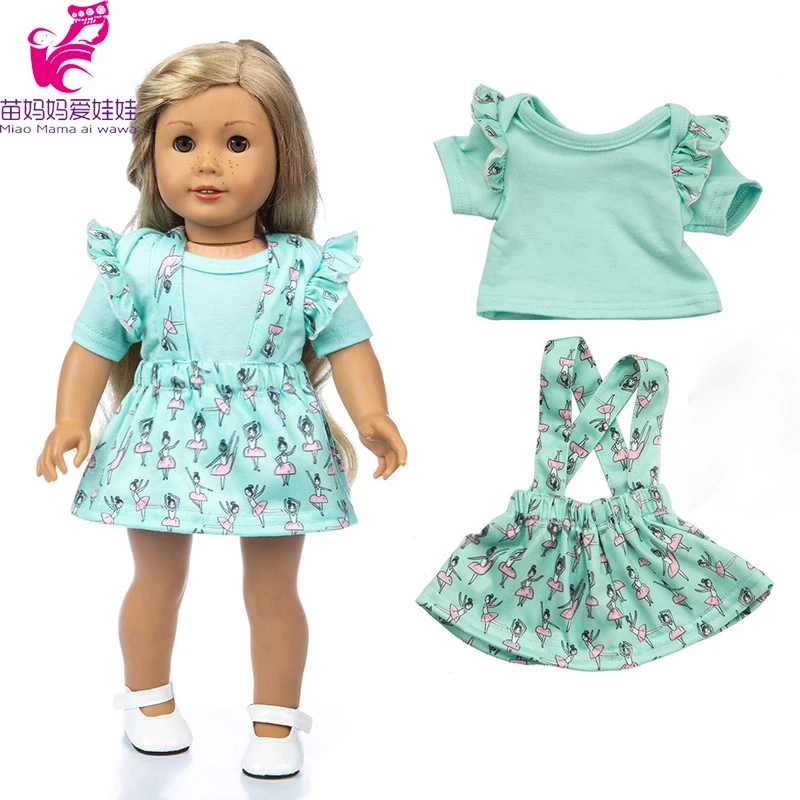 Кукольный комплект с юбкой на подтяжках для девочек 18 дюймов кукольный подходит