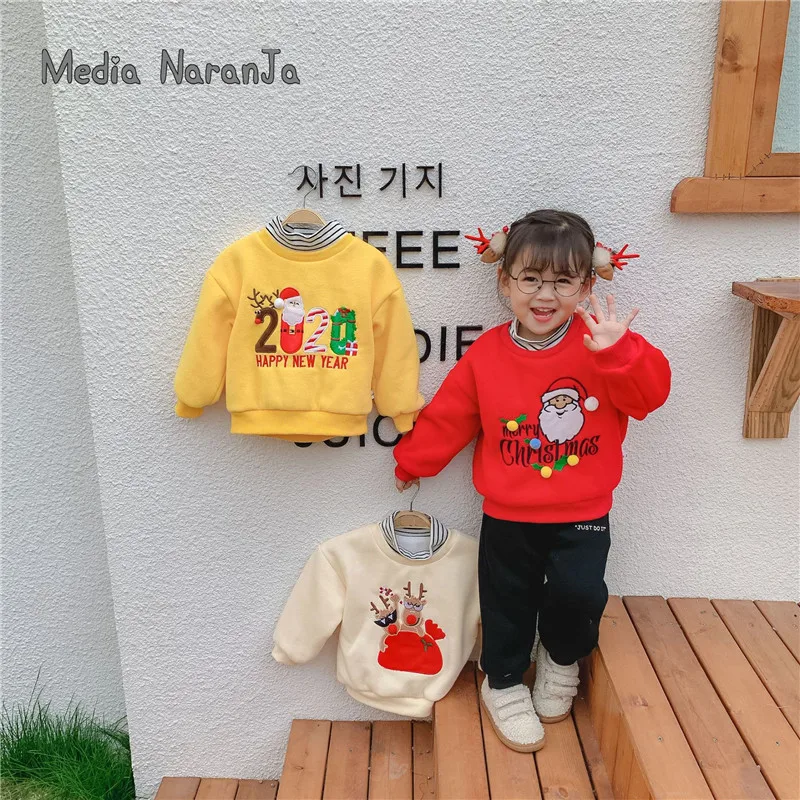 

New winter children's Christmas holiday clothes girls boys cartoon sweatershirt