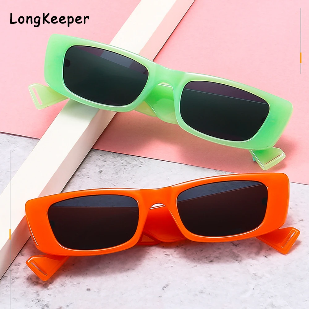 

2021 Square Retro Sunglasses Women Vintage Green Orange Sun Glasses Women/Men Luxury Brand Small Trendy Narrow UV Travel Eyewear