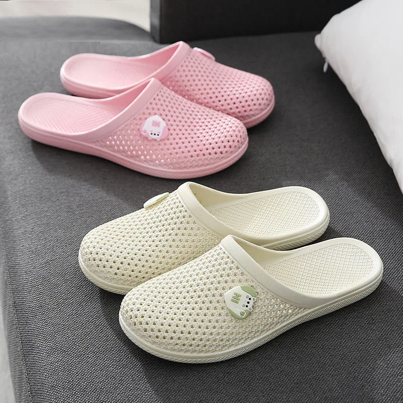 

Summer new style hole sandals flat-bottomed Baotou women's slippers soft bottom non-slip indoor and outdoor wear casual bathroom