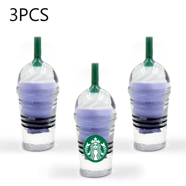 3PCS Purple Кофейная кружка с ремнем подвески для слизи дополнение все продукты мороженое Полимерная глина наполнитель Смола клейкие аксессуары набор игрушек для детей - Цвет: 3PCS Purple