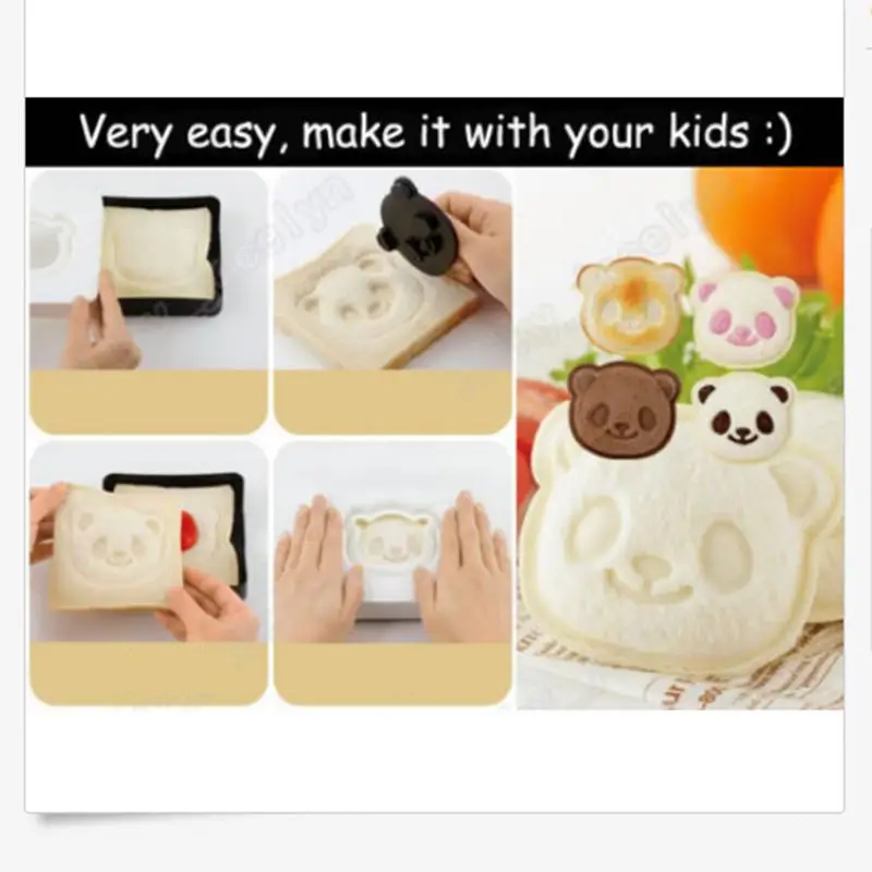 Милые формы панды DIY сандвич фрезы форма для печенья дети Bento декоративная