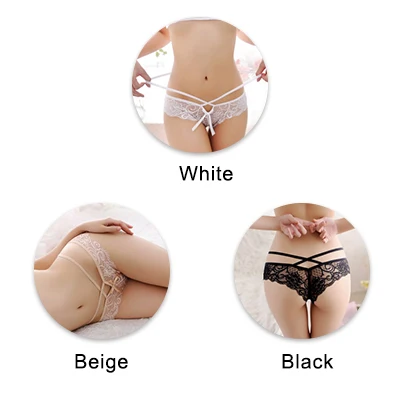 whitebeigeblack UG, сексуальные женские трусики, кружевные, низкая посадка, одноцветные, сексуальные трусы, женское нижнее белье, штаны, Дамское кружевное белье, женские стринги - Цвет: whitebeigeblack