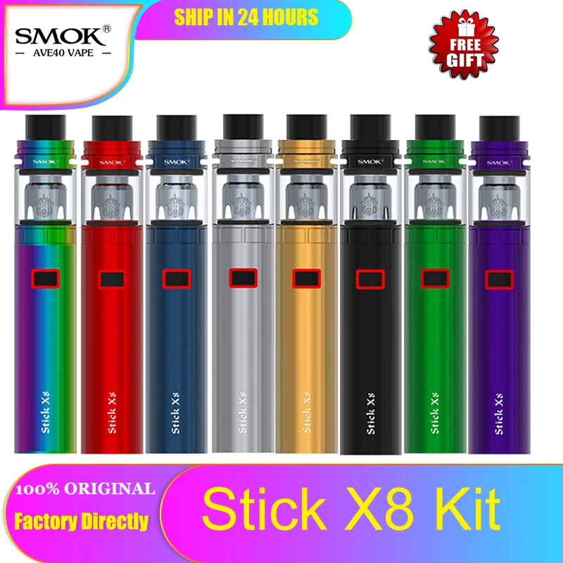 100% оригинал SMOK электронные сигареты stick X8 комплект 4 мл 3000 мАч батарея с TFV8 X baby tank