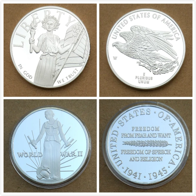 Америка Европа Богиня Свободы медаль памятные монеты мира Серебряная