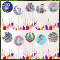2021 new diamond painting feather dream catcher wind chime diy living room bedroom balcony christmas decoration pendant gift