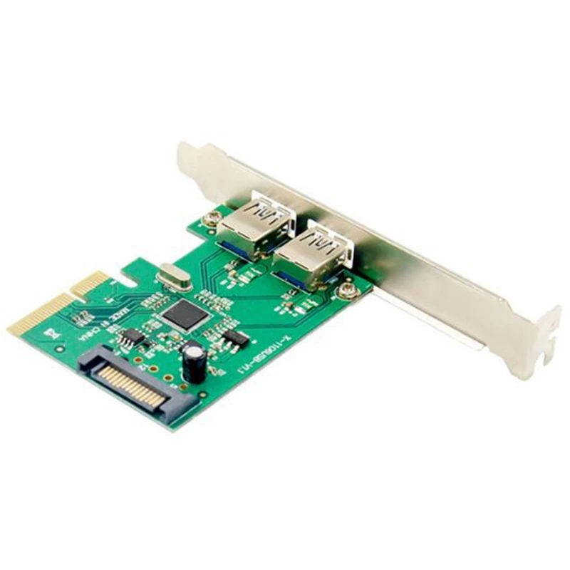 Плата расширения PCI-E 4X Express на 2 порта s USB 3 1 Ype-A высокоскоростной чипсет ASM1142 10