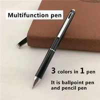 luxury ballpoint pens for writing school office supplies student teacher gift multifunctional pen 3 ink colors in 1 pen