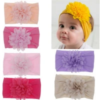 baby headband nonly big chiffon flower headbands bow hair band newborn girl toddler turban head wrap children hair accessories