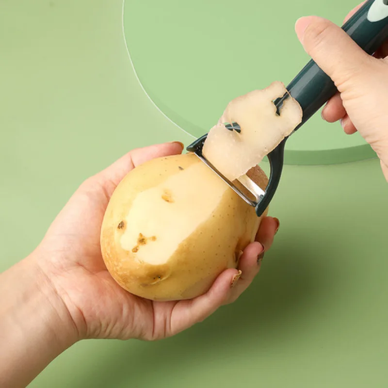 

Kitchen Gadgets Stainless Steel Single and Double Head Peeler Vegetables and Fruits Long Handle Creative Peeling Knife