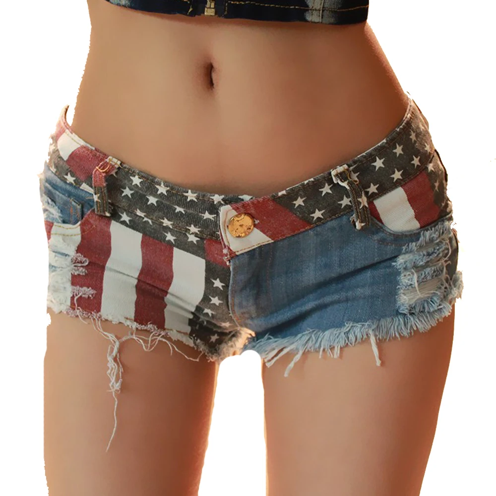 

2020 Sexy Low Rise Denim Shorts Ripped Hole Fringe Booty Women Short Jeans Feminino TC07401150001