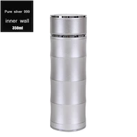 sterling silver 999 vacuum water cup sealed and leak proof stainless steel s999 tea cup business gift car thermos cup 350ml