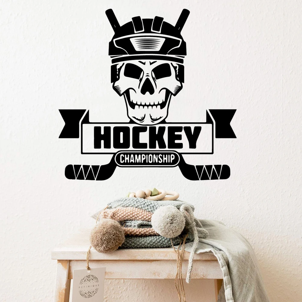 Самодельная Наклейка на стену в стиле чемпионата по хоккею интерьер