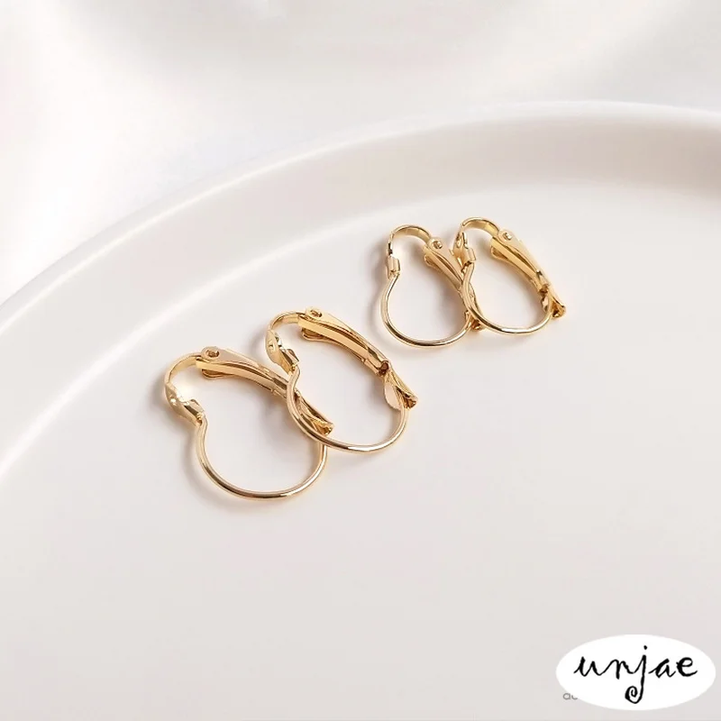 

14K bag real gold color-preserving hook spring ear hook diy collocation earrings handmade hand-made earring accessories