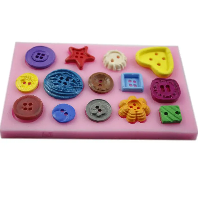 3D Button Fondant Cake Decor Silicone Mold DIY Soap Clay Biscuit Molds For Chocolate Ice Candy Cookie Mould Baking Tool | Дом и сад