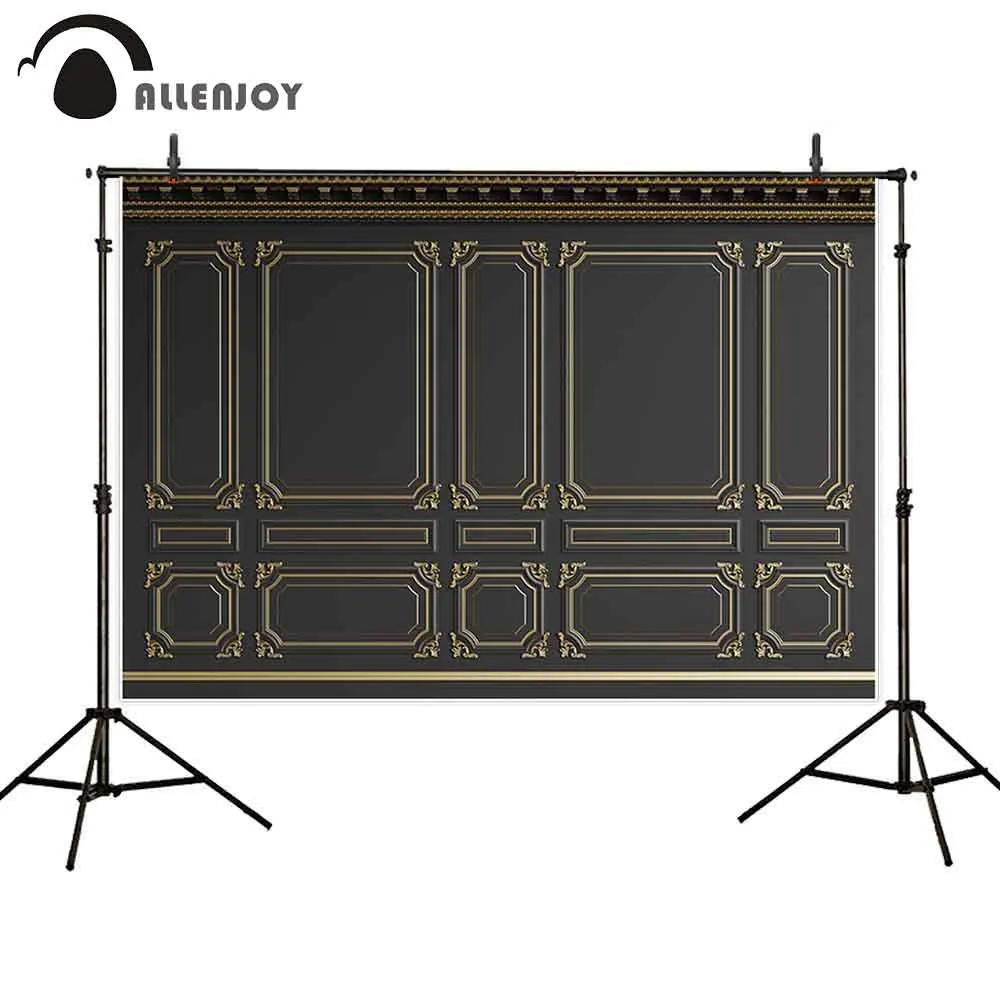 Allenjoy фон для фотосъемки Черный винтажный узор деревянная доска Валентина