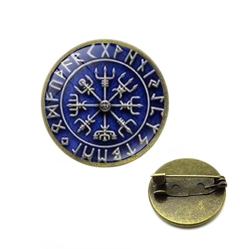 2019 Викинг норвежский руны Броши Vegvisir компасспинс амулет викинга символика