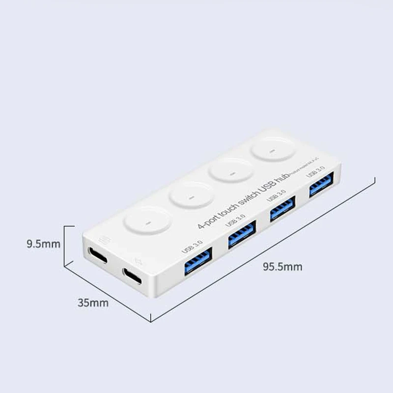 

G32B USB 3.0 Data Hub with Individual Touch On/Off Switches and LED Light for Laptop