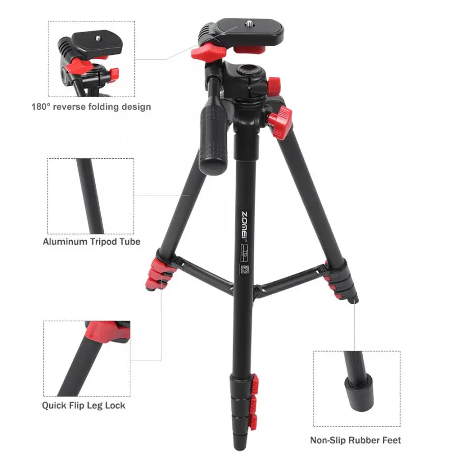 Zomei T80/T70/Q222/Q555/Q666/Q666C Профессиональный штатив для путешествий портативный регулируемый штатив для Canon беззеркальных/DSLR камер