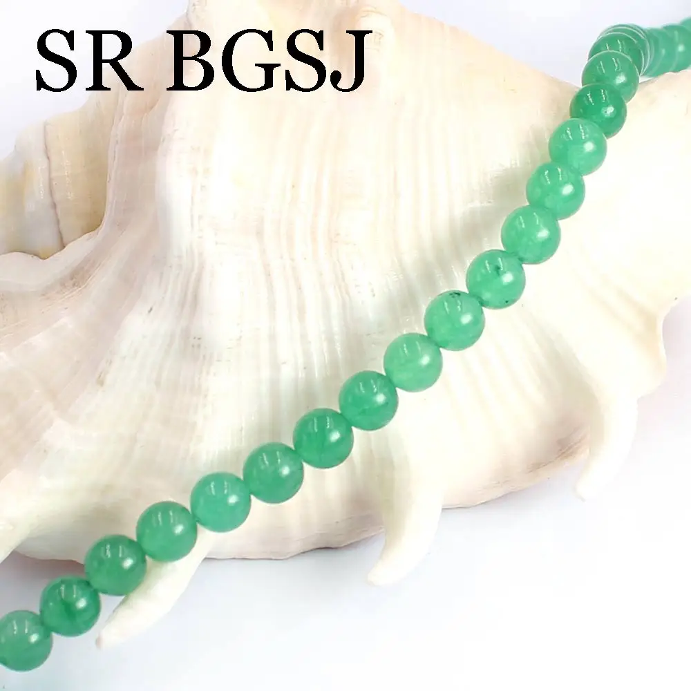 

Free Shipping 6mm Natural Stone Round Green Aventurine Jades Loose Jewelry Making DIY Beads 15inch