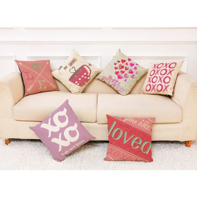 

Valentine's Day Gift Pillows Cover for Cushion Home Sofa Car Chair Cheap Throw Pillow Cover Home Decoration