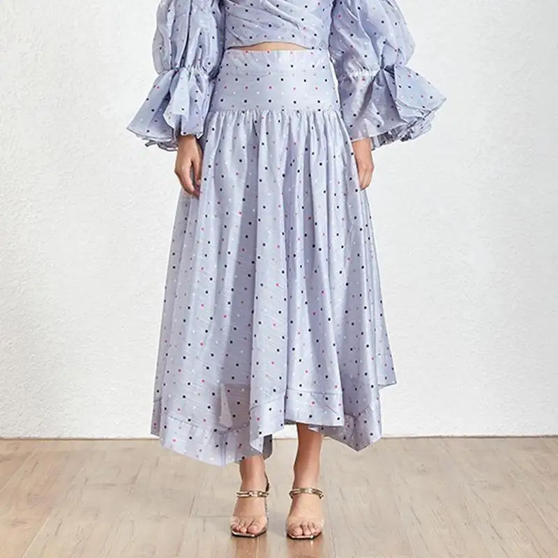 Мода 2020 весна осень наборы в горошек женский костюм из двух частей с