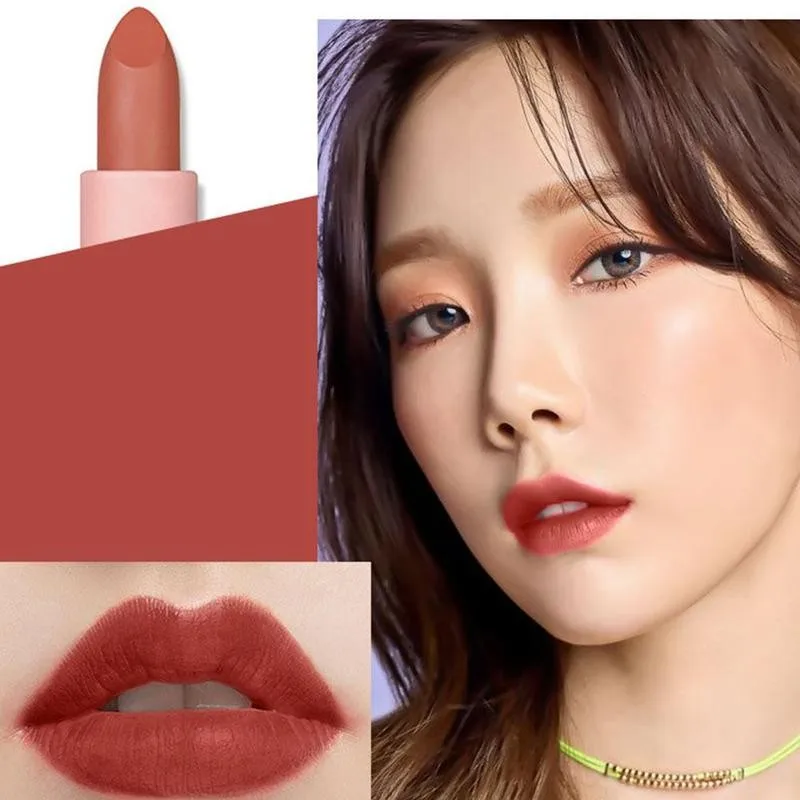 3 Peach Velvet Lipstick Set Matte Moisturizing Non-stick Gloss Color Girl Cup Easy Tea Lip Milk Q3S9 |