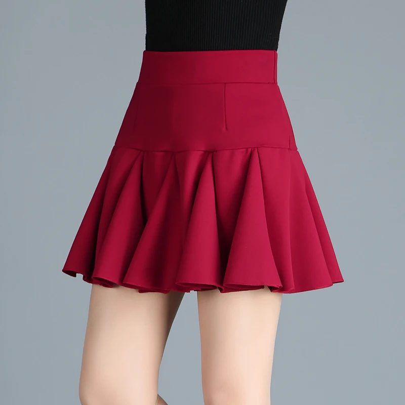 

Осенние короткие юбки-пачки трапециевидные плиссированные мини-юбки в стиле пэчворк цвета: бордовый, черный