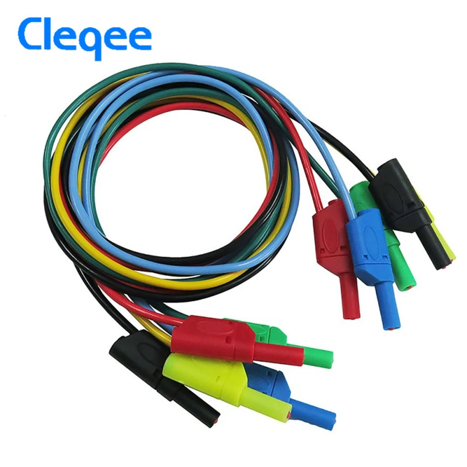 

Cleqee P1050 1M 4mm Banana to Banana Plug Soft Silicone Test Cable Lead for Multimeter Testing Electronic Equipment 5 Colours