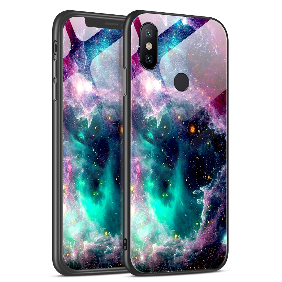 W364 Чехол из закаленного стекла для Xiao mi A1 A2 A2Lite Edge Cover для Xiaomi mi 6 6X для задней крышки, Твердый чехол с полной защитой звездного цвета - Цвет: W364