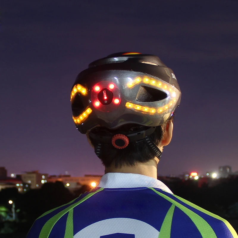 New Smart Bicycle Light Helmet USB Rechargeable Bike with Wireless Steering Turning Signal handlebar Remote Control | Спорт и